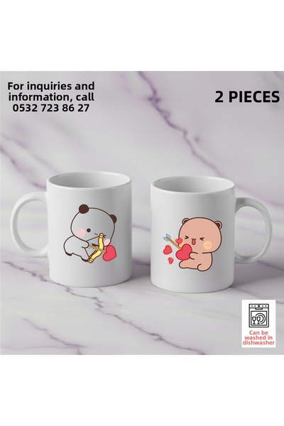 Ceymas Hediyelik سلسلة خاصة لعيد الحب، كوب دودوبوبو للزوجين، طقم من كوبين، هد...