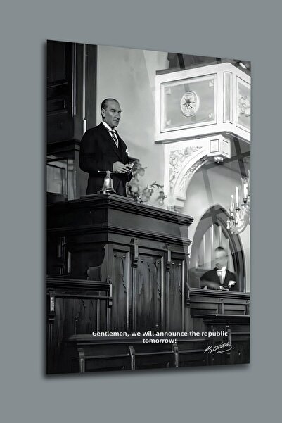 glassartdesign Ατατούρκ Γυάλινη Ζωγραφική-235