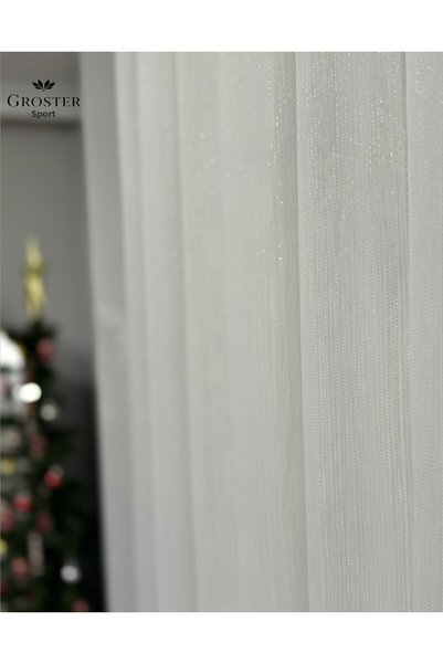 GROSTER SPOR Silvery Premium Bamboo Tulle, Wrinkle-Free, No Ironing Needed, Heavy Flowing, 1/3 Tight Pleat, L Most Preferred
