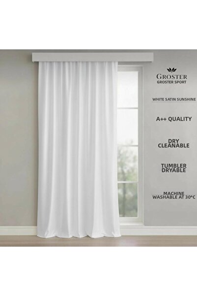 GROSTER SPOR White Satin Sunshade - Ironable - Dryable - Washable - A++ Quality!