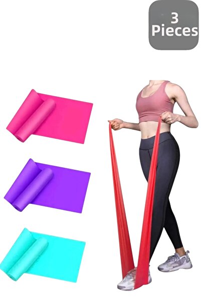 CocoVia Set de 3 benzi de Pilates cu plăci de dimensiuni mari pentru exerciți...