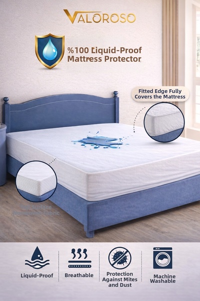 Valoroso Tekstil غطاء سرير مبطن بالكامل مقاوم للماء من سو - 100x200 / 120x200...