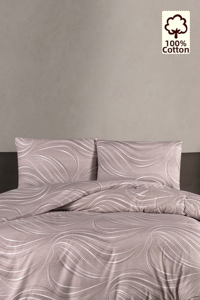 CAQQA 100% Cotton Donis Lilac Double Duvet Cover Set