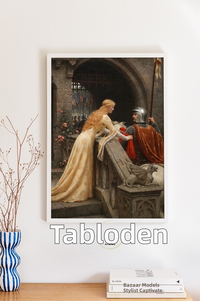 tablodea Edmund Leighton God Speed Cavalerul Evului Mediu, poster înrămat, ro...