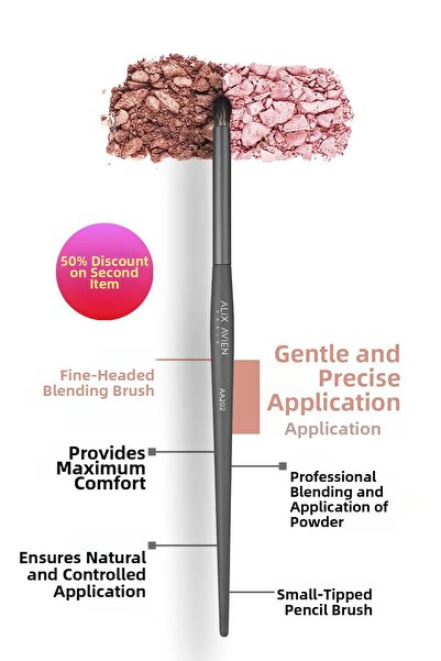 Alix Avien فرشاة خلط للمصابيح الأمامية ذات تصميم ضيق - فرشاة قلم رصاص AA202