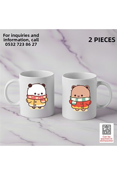 Ceymas Hediyelik سلسلة خاصة لعيد الحب، كوب دودوبوبو للزوجين، طقم من كوبين، هد...