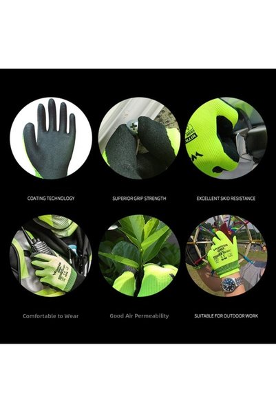 AyShop Nylon Insole Nitrile Foam Coating Wear-Resistant Work Gloves