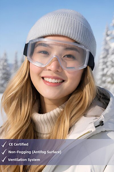 GLASWEN Ski Goggles Transparent Ventilated Sun Snow Protective Glasses Uv Pro...