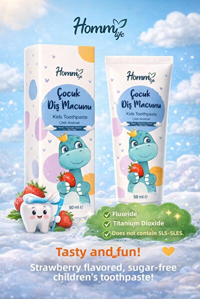 hommlife Children's Toothpaste Strawberry Flavored 50 ml (Does Not Contain Su...