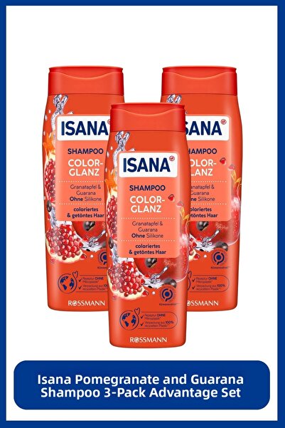 ISANA Pomegranate and Guarana Shampoo 3-Piece Advantage Set
