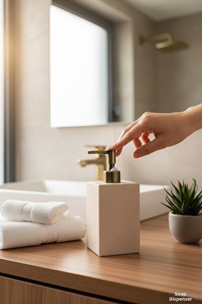 İSAOĞLU YAPI Travertine Antique Soap Dish Natural Stone Retro Liquid Soap Dis...