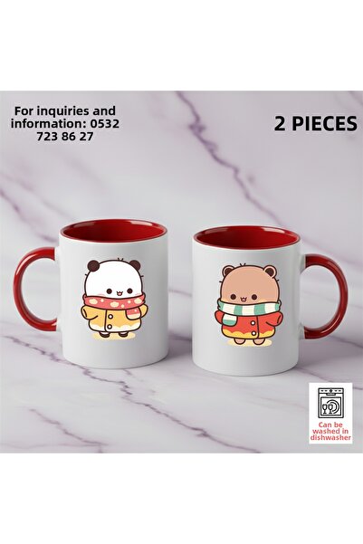 Ceymas Hediyelik Valentine's Day Special Series Dudububu Couple Cup Set of 2 ...