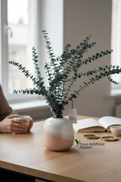 YAPAY ÇİÇEKÇİNİZ طفل مصدوم، مجموعة من أوراق الأوكالبتوس بأوراق كثيفة