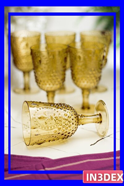 İN3DEX Unbreakable Acrylic 6-Piece Glass Set 450ml Aquamarine Color