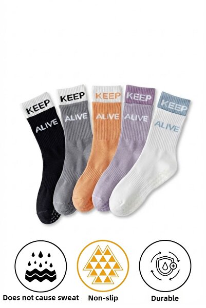 LYKOS Pachet de 5 șosete de yoga și pilates pentru femei, în culori asortate,...