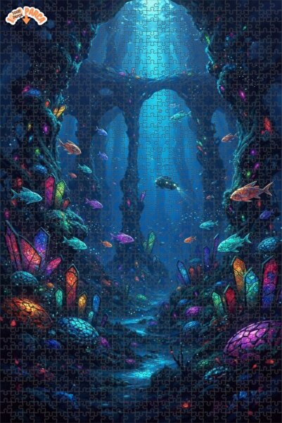 Teona Ahşap لغز خشبي مؤطر بطبقتين من غابة الكريستال الغامضة تحت الماء 1000 قط...