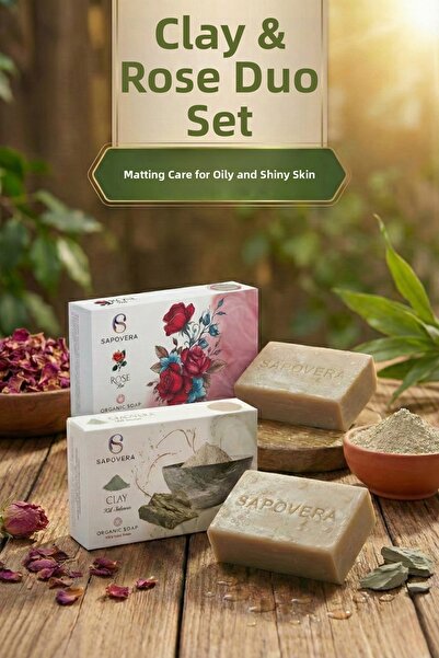 Sapovera Kil & Gül Set of 2: Mattifying Care for Oily and Flared Skin