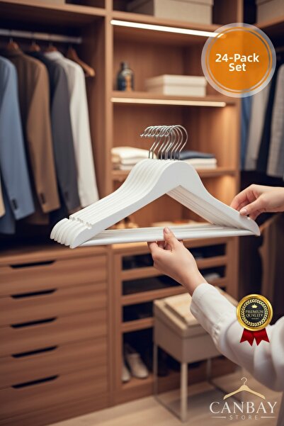 Canbay Store Alb, 24 de bucăți, plastic cu aspect de lemn, de calitate A, 24 ...