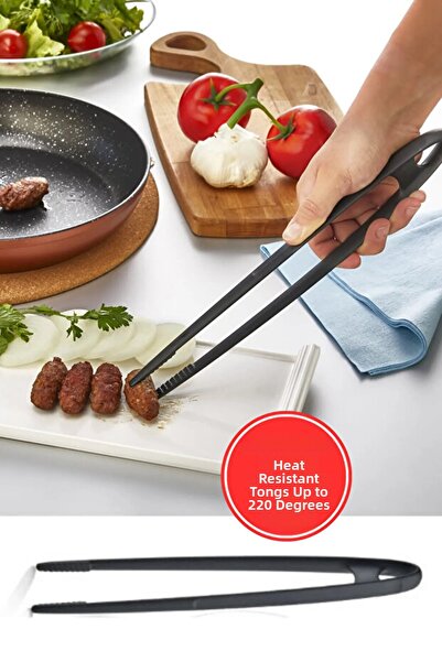 Homerest Practical Fireproof Non-Stick Hard Plastic Tweezer Tongs Durable Up ...