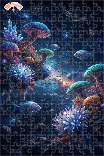 Teona Ahşap أسماك سحرية في أعماق الكون وغزلاً كريستاليًا، لغز خشبي بإطار مزدو...