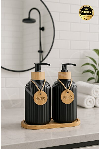 GenelTedarik 2-Piece Soap Dish with Bamboo Base, Glass Soap Dish