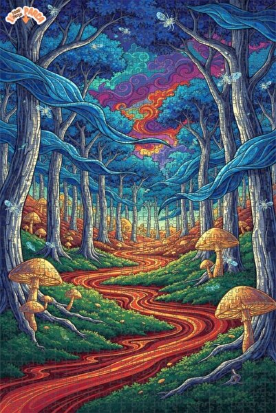 Teona Ahşap لغز خشبي مؤطر بطبقتين من ماركة ماجيكال فورست ريفر 1000 قطعة 70x50