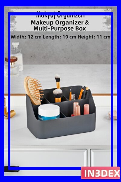 İN3DEX Smoked Color Plastic Foldable Storage Box 12X19X11Cm