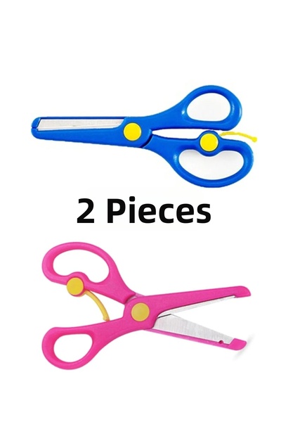 Emrah Gültekin Protected Blunt Tip School Scissors 2 Pieces Child Safe Cuttin...