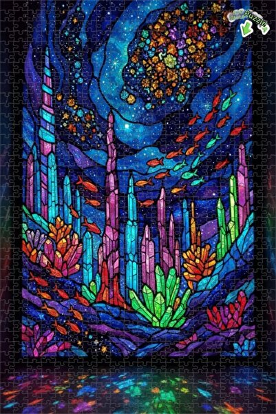 Teona Ahşap لغز خشبي بإطار مزدوج الطبقات على شكل شلالات تحت البحر من الكريستا...