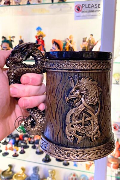 FG KONNİCHİWA Golden Barrel Dragon Mug Design Ceramic & Polyester Mug and Vik...