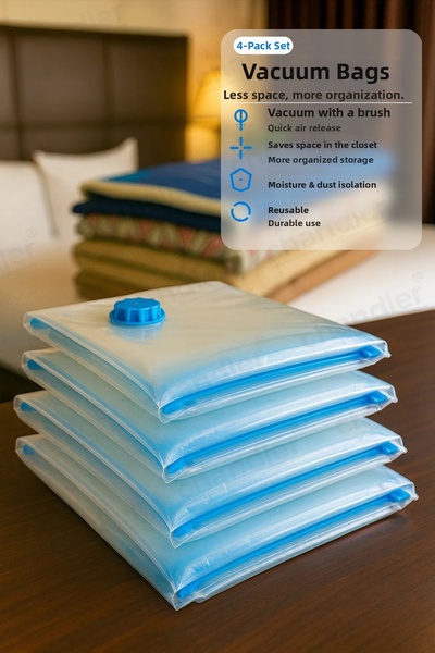 Chandler Home AİRLOCK (80x110 cm) Σετ 4 τσάντες αποθήκευσης ρούχων και παπλωμ...