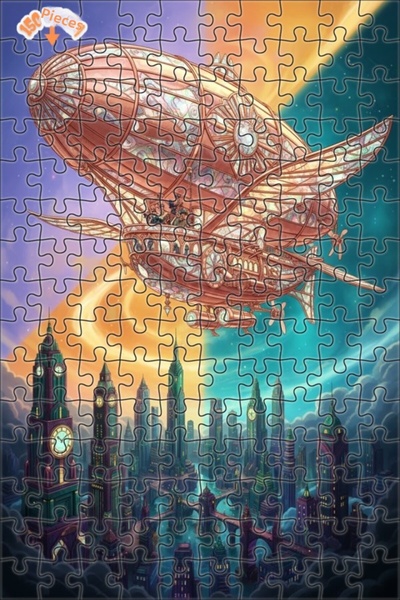 Teona Ahşap لغز خشبي بإطار مزدوج الطبقات من مدينة السفن الهوائية ستيمبانك 150...