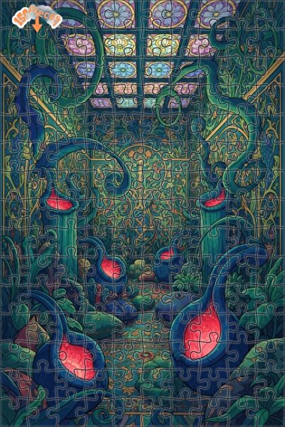 Teona Ahşap لغز خشبي مؤطر بطبقتين من وحوش الغابة الغامضة 150 قطعة 20×30