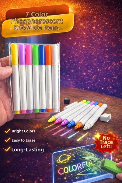 EVENT 7 Color Highlighter Erasable Led Whiteboard Pen Erasable Glowing Neon M...