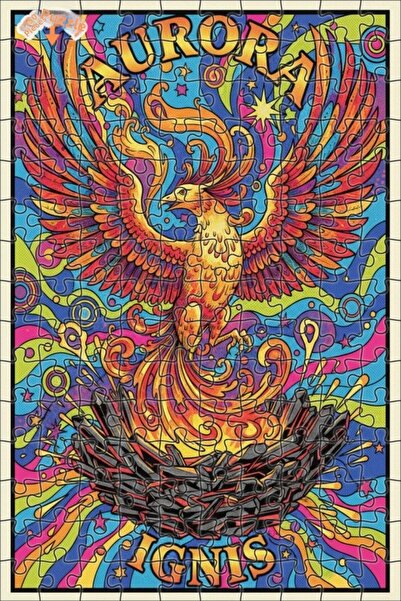 Teona Ahşap لغز خشبي بإطار مزدوج الطبقات على شكل طائر العنقاء النارية 150 قطع...