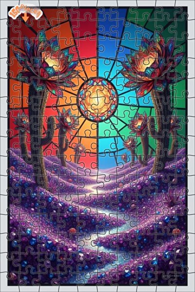 Teona Ahşap لغز خشبي ملون بإطار مزدوج الطبقات على شكل صحراء الصبار 150 قطعة 2...