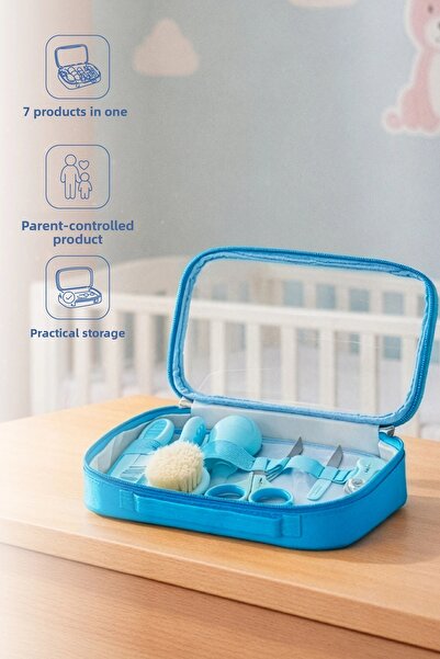 Babyjem Set de îngrijire pentru bebeluși 7 bucăți / albastru