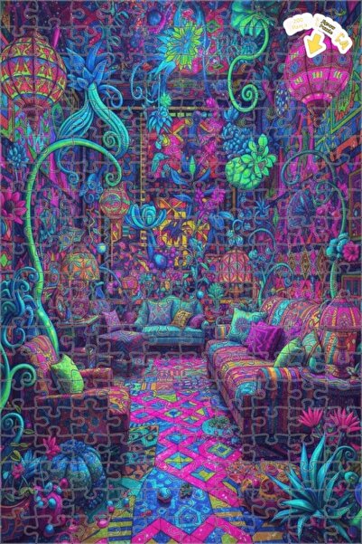 Teona Ahşap لغز خشبي مؤطر بطبقتين بمظهر لوحة زيتية لغرفة الحديقة السحرية 200 ...