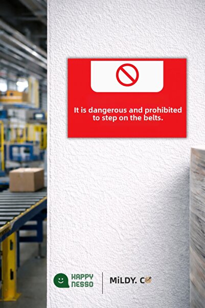 Happynesso لافتة من سلسلة لافتات التحذير بعبارة: "الدخول على الطرق المعبدة خط...