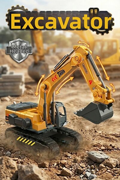 craftivio Toy Excavator with Metal Head - Movable Bucket Engineering Vehicle ...