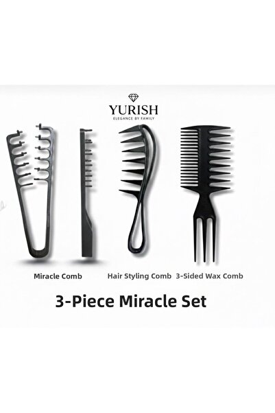 YURISH Miraculous 3-Piece Comb Set για Styling Μαλλιών για Όλα τα Μαλλιά