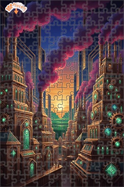 Teona Ahşap لغز خشبي مؤطر بطبقتين من بخاري سيتي آرت 150 قطعة 20×30