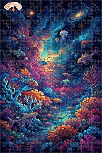 Teona Ahşap لوحة زيتية رائعة لحيوانات البحر من جالاكسي، لغز خشبي بإطار مزدوج ...