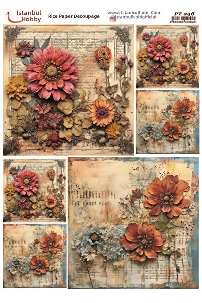 İstanbul Hobi Rice Decopage Paper 30X42Cm Pt-246 Flower