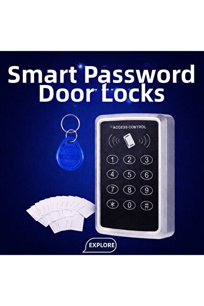 SONEX 1 قطعة قفل باب بكلمة مرور RFID - 10 بطاقات - 10 مفاتيح