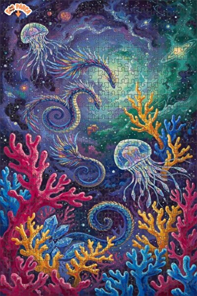 Teona Ahşap لغز خشبي بإطار مزدوج الطبقات بتصميم بحر التنين ورحلة الفضاء 500 ق...