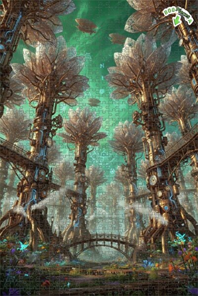 Teona Ahşap لغز خشبي بإطار مزدوج الطبقات بمظهر لوحة زيتية على طراز مدينة الغا...