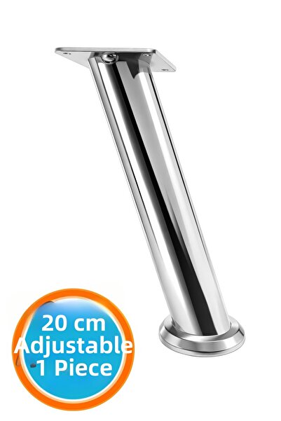 NZB (20 cm) Chrome Metal Base with Table Top, Adjustable Height, Tv Unit, Sof...