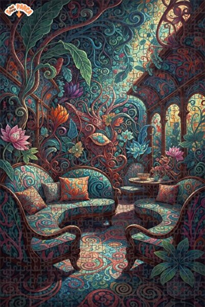 Teona Ahşap لوحة خشبية مؤطرة على شكل غابة غامضة بمظهر لوحة زيتية بوهيمية ذات ...