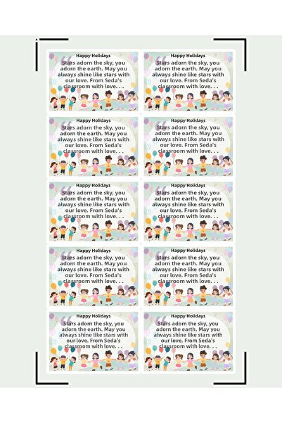 NovaNotlar Happy Holidays Teacher Sticker Label |   Holiday Message to the St...